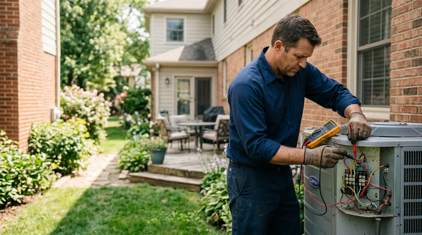HVAC technician working near Rushville, IL